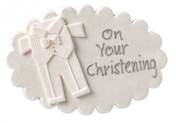 Boy Christening Sugar Plaque Sugar N Spice Cakes